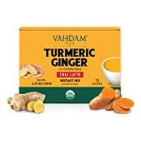 Los mejores  - VAHDAM- Orgánico Chai Latte con Cúrcuma y Jengibre - 15 Bolsitas Individuales | Aumenta la Inmunidad- Alivia la Fatiga…